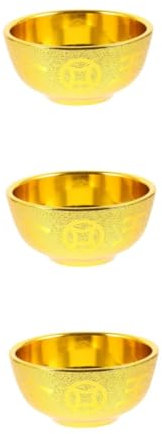 BESTOYARD 3 Pezzi Ciotola del tempio buddista tazza con ciotole di grandi dimensioni scodella chiave bicchieri per liquori coppa buddista decorativa calice santo plastica Golden