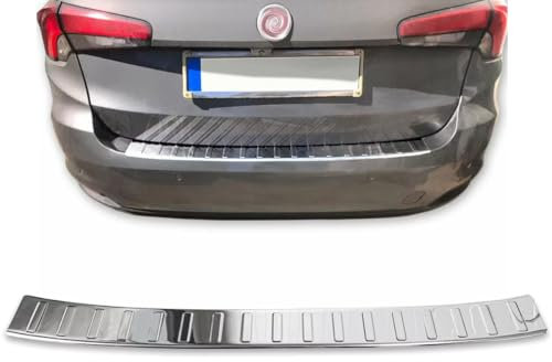 Protecteur de pare-chocs arrière Fiat type familial | 356 | - à partir de 2015 en acier inoxydable chromé protection pour bord de coffre de chargement