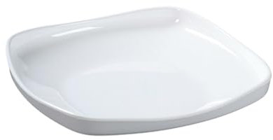 5PCS-Stile nordico smaltato bianco imitazione porcellana squisita semplice quadrato piatto profondo - piatto profondo 10 pollici