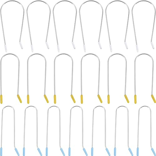 MUCKLILY 24 Stück Ersatz Lockenwicklerclips aus Edelstahl für Haare mit Einfachem und Praktischem Design zum Stylen Verschiedener Frisuren