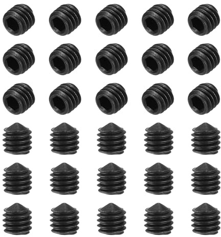 sourcing map Lot de 60 vis sans tête à pointe conique M3 x 4 mm en acier au carbone pour salle de bain, réparation de meubles, projet de bricolage