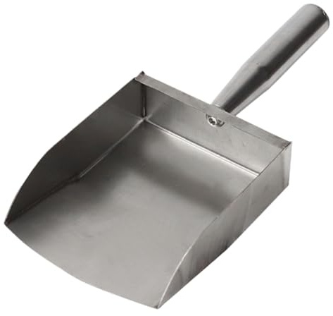 KiBcsLic Pala Sabbia Spiaggia in Acciaio Inox con Manico Ergonomico E Design Portatile Perfetta per Setacciare Sabbia E Pulizia Lettiera Adatta per Adulti, Nessun Buco