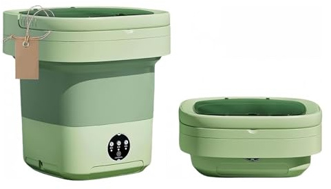 Lavatrice portatile, mini lavatrice, lavatrice pieghevole di grande capacità da 11 litri, funzione luce for appartamenti, dormitori, hotel (verde)