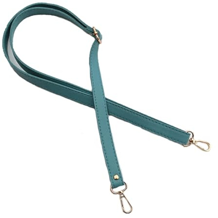 ZEPFJHE Correa de hombro de piel sintética de 138 cm ajustable para mujer, correa cruzada de piel sintética, Hebilla dorada azul claro, One Size