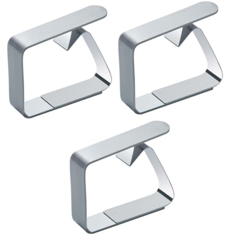 CONGARTENO 3 Piezas Clip para Mantel Ajustable de Acero Inoxidable de Sujetadores Antideslizantes para Mesas Gruesas para Bodas Picnics y Restaurantes