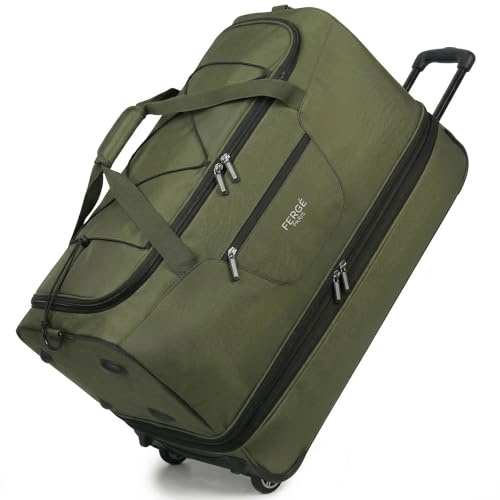 FERGÉ XL Grand Sac de Voyage à roulettes, Extensible et avec Compartiment à Chaussures - Trolley avec Sangles de Serrage, Sac de Voyage Souple, Sac de Week-End Paris