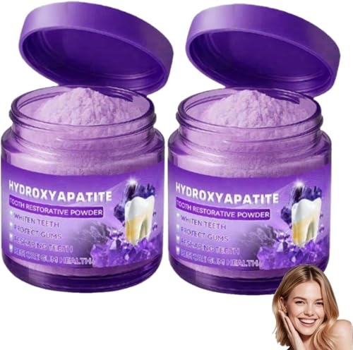 2 Stück Hydroxyapatit Zahnpulver Für Zahnschmelzschutz,Zahnpasta Hydroxylapatit,Hydroxylapatit Pulver Für Empfindliche Zähne,Zahnstärkung,Sanfte Minze,Frischer Atem