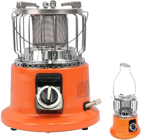 Chauffage et cuisinière portable 2 en 1 au propane, cuisinière de camping en acier inoxydable, poêle à gaz d'extérieur, chauffage de terrasse pour voyage, camping, camping-car, pêche