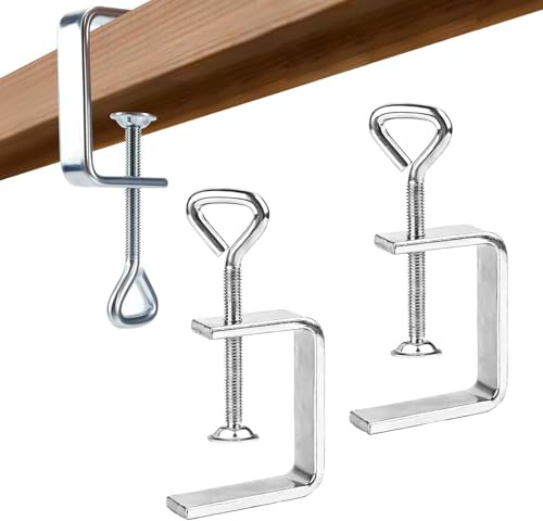 C Tving Skruvklämma, 2 Stycken Lyftringar C Klämma, C Klämma Rostfritt StåL FöR Träarbete, Justerbar Bredd Arbetsbench Klämma, Silver Skruvklämma Liten, FöR Träarbete Klämmor