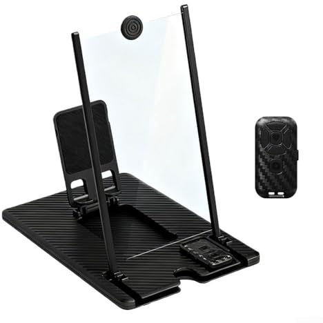 Lente d'ingrandimento portatile pieghevole 3D HD da 14 pollici con telecomando per smartphone, proiettore per migliorare la visualizzazione di video e giochi senza installazione aggiuntiva (nero)