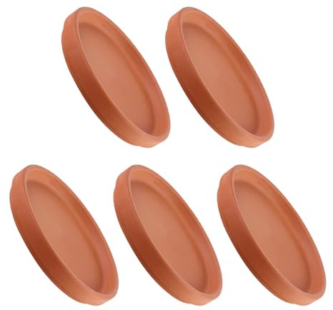 TOVINANNA Sottovasi in Terracotta Protezione per Superfici e Piante per Vasi da Fiori Set 5 e Resistenti, per ed