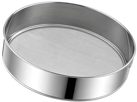 19,6 (50 cm) colador vibratorio de acero inoxidable, malla de repuesto, adecuado para tamizadoras, colador redondo, adecuado para aplicaciones industriales de harina (plata, 30 cm)