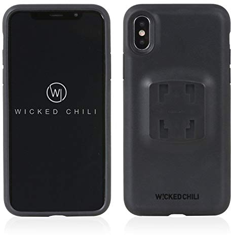 Wicked Chili QuickMOUNT Case kompatibel mit iPhone XS und iPhone X Handy Schale, iPhone XS Schutzhülle, HR, iGrip KFZ, Auto, Fahrrad, Halterung, Halteschale Handyhülle (5,8 Zoll) schwarz