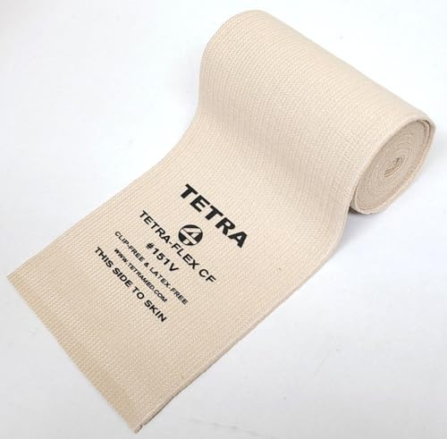 Tetra-Flex™ CF, Clip Free Deluxe Woven Elastic Bandage, 4 X 5.5Yd (Stretched Length) Latex Free, Non-Sterile, 12 per Box