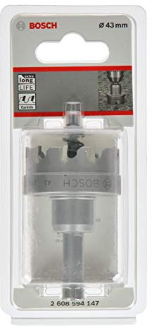 Bosch Accessories Professional Carbide Lochsäge Precision for Sheet Metal (Edelstahl, 43 mm, Zubehör Bohrmaschine)