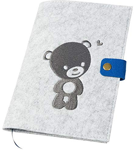 luxdag U-Heft Hülle mit Druckknopf aus Filz (Farbe & Stickerei wählbar) - Hülle für Kinderuntersuchungsheft & Impfpass - Organizer - Geschenk für werdende Mütter & Baby