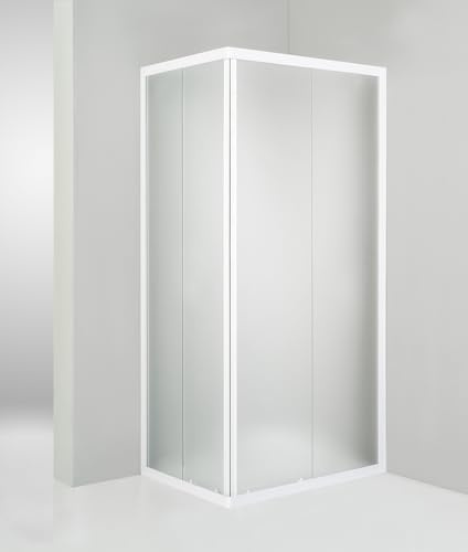 Hydra Box Doccia angolare Porta Scorrevole 65x85 cm Opaco Bianco