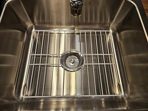 SOFINNI Sink Protectors for Kitchen Sink Bottom with White Coating Sink Grate Insert Grid Sink Bowl Drying Rack Steel Medium (12.5 x 16.25) | Insert Grid Sink Bowl Drying Rack Steel Medium (12.5 x 16.25)