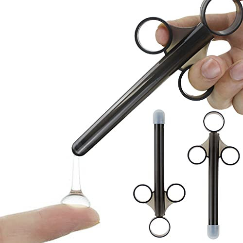 Conruich 2 Stück Lube Tube Spritzen Gleitgel Applicator Wiederverwendbar Schmiermittel Spritze Aid Tools für Männer Frau Anus und Vagina Reinigungswerkzeuge mit Traktionsring und Fingergriff