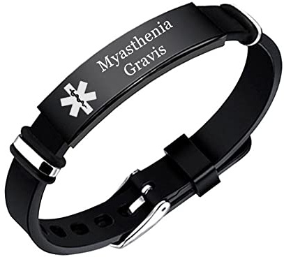 KBNSUIAN Braccialetto in silicone personalizzato con allarme medico, regolabile, per diagnosi di allergie, identificazione identificativa, meds, emergenza, ghiaccio, gioiello personalizzato per donne,