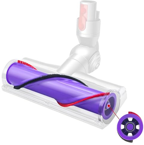 LHYNEE Bürstenrolle Scrollleiste Ersatz kompatibel für Dyson V8 V10, Brushroll Brushbar ohne Schrauben kompatibel für Dyson V8 V10, (4-poliger Antrieb, 50mm Durchmesser)