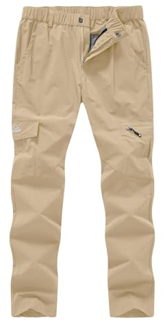 YSENTO Women's Hiking Pants Lightweight Stretch Quick Drying UPF 50 Camping Travel Work Cargo Pants 6 Pockets Light Khaki M
