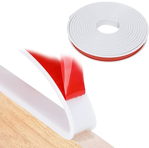 Cinta autoadhesiva Para Muebles, Forma U 20 mm Blanco TPE Flexible Protector de Bordes Plegable Cinta de Chapa Para Bordes Para Protección y Reparación de Gabinetes de Mesa, 5M