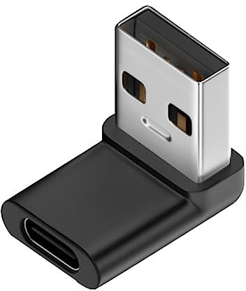 CY Adaptador de datos USB-C tipo C hembra de 90 grados en ángulo a USB 3.0 A macho para laptop de escritorio