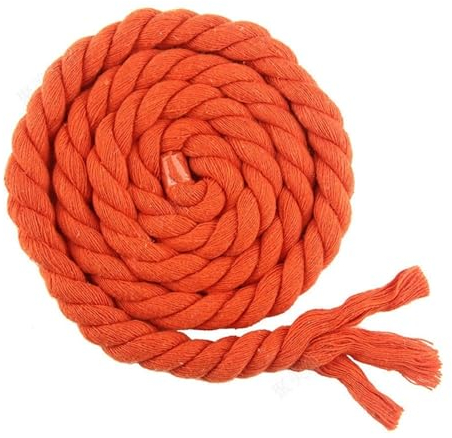 Garten Schnur 5 Meter 15 mm gedrehtes Baumwollseil, bunt, for Handtasche, Heimdekoration, DIY, Textilzubehör, Rot, Gelb, Khaki, Rosa, Grün (Color : 15mm Orange 5M)