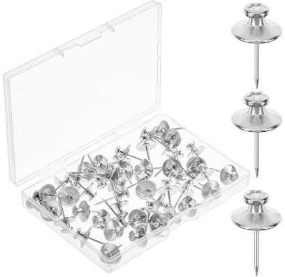 Mr. Pen Clavos de doble cabeza para cuadros, paquete de 50, plateados, tachuelas para colgar en la pared