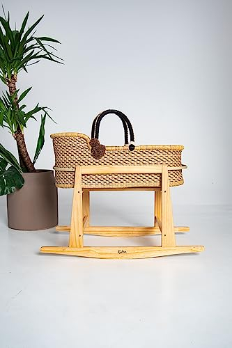 KidooCrafts Babykörbe Moses - Babywiege mit Baby Moseskorb mit Ständer und dreilagiger Matratze,- Babykörbe - Stubenwagen mit Klappständer, Geschenk zur Babyparty