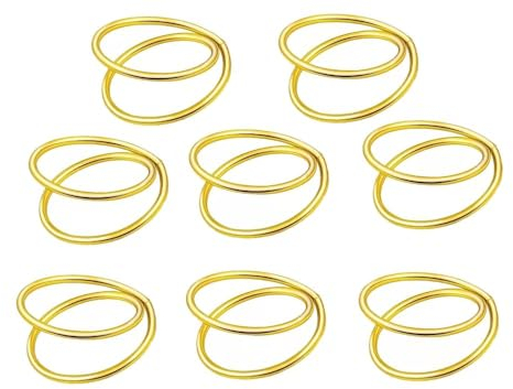 Feyarl 8 er Set Serviettenringe Gold Metall Serviettenhalter rostbeständig für Tischdeko Hochzeit Weihnachten Dinner Party & Festliche Anlässe