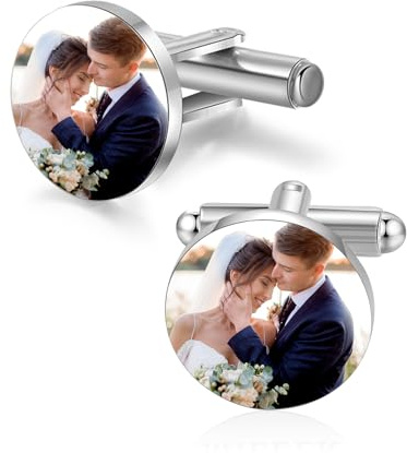 Personalisierte Manschettenknöpfe mit Initiale – Herren-Manschettenknöpfe in Silber, Roségold und Gold – Hochzeit, Business, Party & Smoking Geschenk für Vater, Ehemann, Freund – Weihnachten