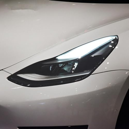 JCAKES 2 pellicole protettive per fari anteriori dell'auto, in TPU trasparente, per accessori Tesla Model 3 X Y S 2015-2023