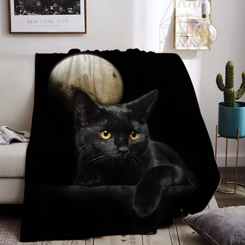 UGZDEA Coperta morbida con gatti, 150 x 200 cm, con stampa di gatti, regalo per ragazze/donne, morbida, calda e leggera, decorativa, per divano e camera da letto (C, 150 x 200 cm)