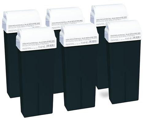 SIE-DEPIL Ceretta Rullo Blu - Cera Depilatoria, Ricarica 6 x 100ml, Universale, Ricariche A Rullo, Azulene