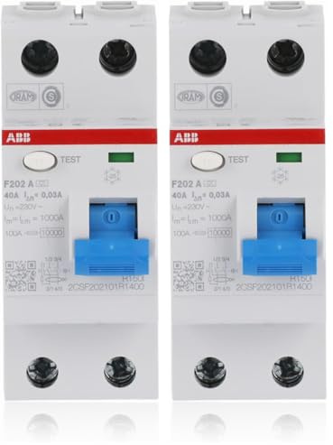 ABB F202A-40/0,03 Interruttore automatico a corrente residua, 4 poli (Confezione da 2)