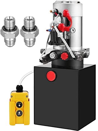 Pompa idraulica del jack for auto 1 2v dc Doppia unità di alimentazione di recitazione da 4-20 litri in acciaio Dump Auto for camion Sollevaggio Truck Motor Pompa motore SUNBING (Size : 8 Quart 2 Act