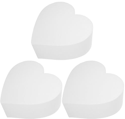Ciieeo 6 Inch Heart Foam Cake Dummy 3Pcs Set Polystyrene Cake Model for Baking Practice and Decorating Display