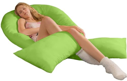 Traumreiter Seitenschläferkissen Jumbo XXL mit Bezug Baumwolle Apfel Grün I Extra hohes und langes orthopädisches Komfortkissen. Schwangerschaftskissen zum Schlafen Stillkissen Kissen. Body Pillow
