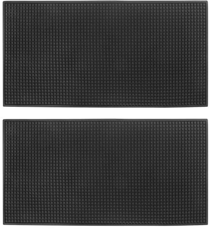 2 Pack Rubber Bar Mats, 24 x 12 Black Large Bar Service Mat, Spill Mat for Countertop, Bartending, Rubber Bar Mats, Efficient and Stylish Solution for Every Bartending Need,by KUKLIPJIM