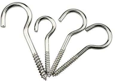 PiurUf Dübel Schrauben Set 150 stücke Nickel Überzogene Schraube Haken Ring Fragezeichen Wandhaken Sheep Eye Haken Schrauben Holz Selbstschneidende Schraube Becher Haken Schraube Set Schrauben