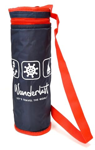 Kühltasche aus Stoff, 1,5 l, isolierte Innenseite, Reißverschluss, verstellbarer Schultergurt, Flaschengröße 1,5