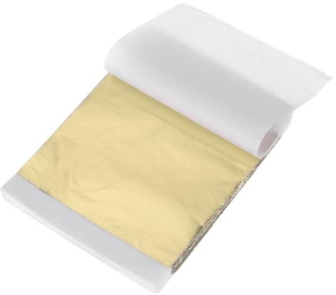 QUARKZMAN 200 Blatt Blattgold zum Basteln, 14 x 14 cm Imitation Goldfolie Goldflocken Goldpapier für Acrylmalerei Kunstprojekt Handwerk Möbel Dekoration Nägel Maniküre, Kupferfolienfarbe
