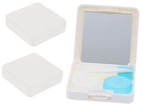 Healvian 3sets Portable Contact Lens Case DIY Halloween Eye Contact Lens Companion Box for Travel and Daily Use