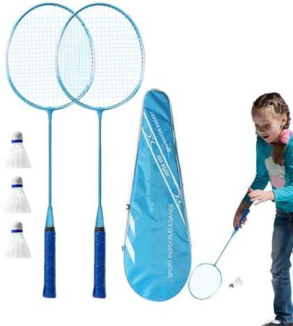 Badmintonschläger, Badminton-Set für Erwachsene - Stoßdämpfendes Badminton-Ausrüstungsset für Erwachsene und Kinder - Badmintonschläger bricht Nicht leicht zum Üben, Freizeit, Spielen, Anfänger,