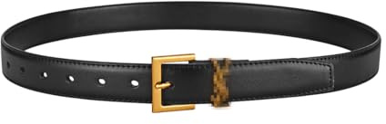 AOWVUTS Cintura Donna Moda Cintura in Pelle Cintura Elegante con Fibbia Dorata Classica Regolabile Cinturino per Vestito Pantaloni Jeans Soprabito Abiti