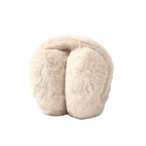 SK Studio Ohrenwärmer, Winter Ohrenwärmer Faltbare Plüsch Earmuffs Bequemer weicher für den Winter Reiten Warme Ohrenschützer für Damen und Herren, Beige