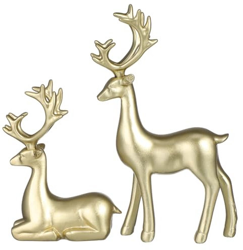 Cabilock Dekorative Harz Elch Figurine Festliche Weihnachten Hirsch Ornament Für