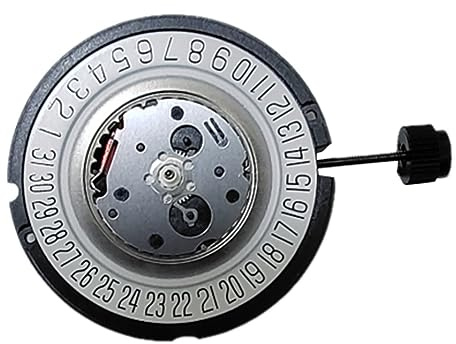Okeeyseda Klockrörelse metalldatum klockrörelse 6 timmars klockrörelse för ETA 805.112 805112 kvarts rörelse reparationsdel för klockor tillbehör, Silver & svart